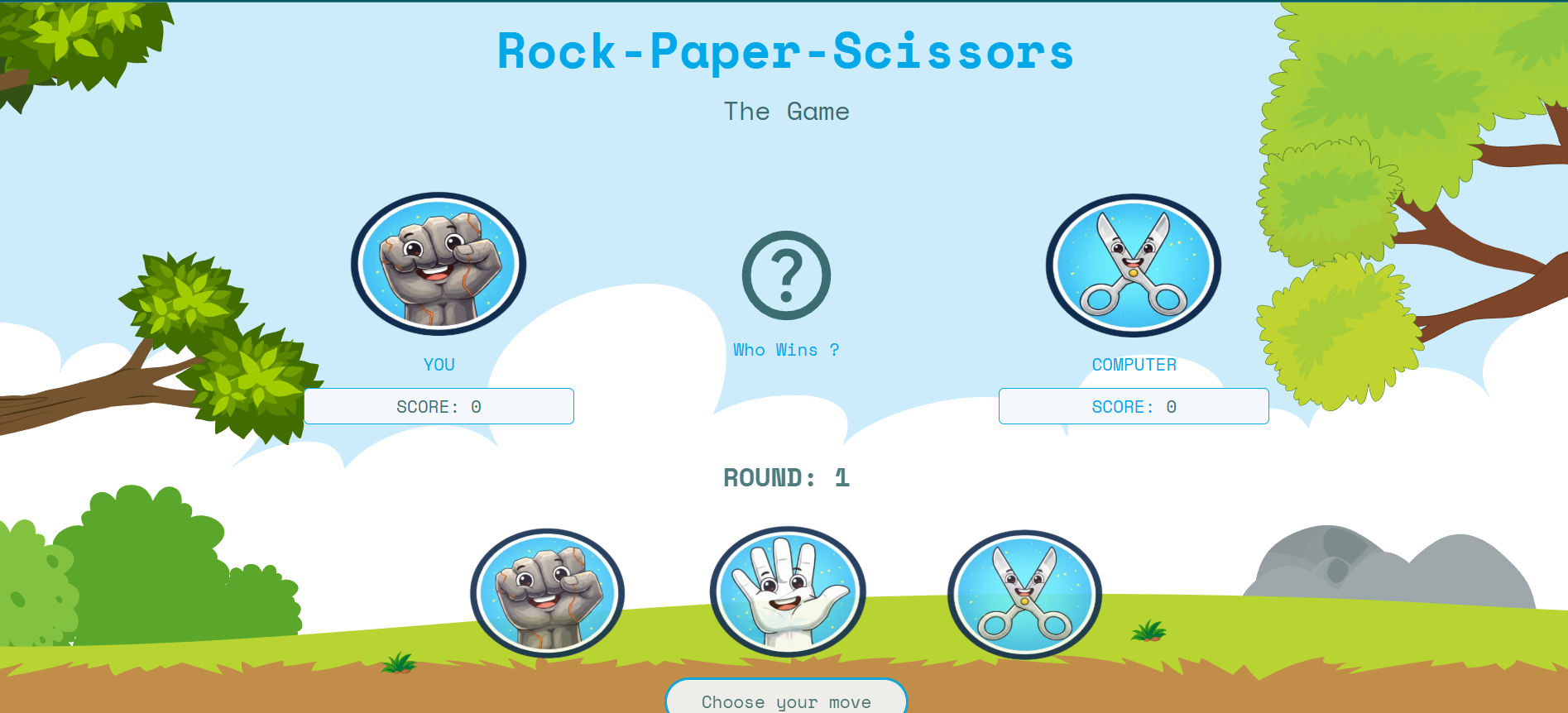 rock paper scissors game website image