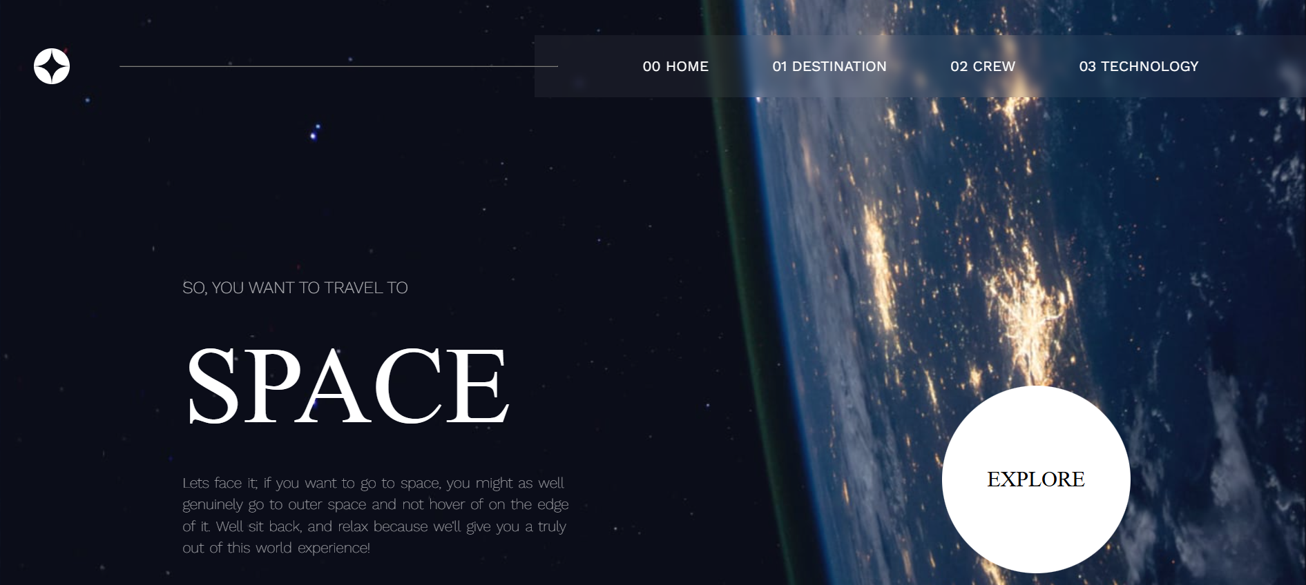 space tourism website image